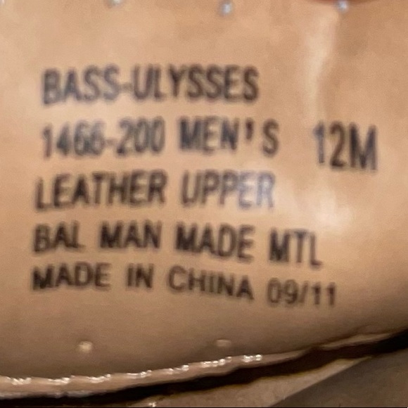 Bass-Ulysses leather upper brown size 12 No 1466-200 - Picture 7 of 7